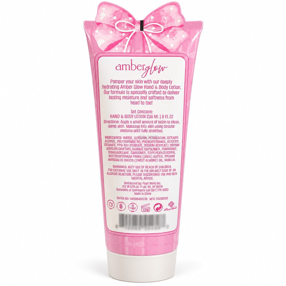 Amber Glow Sugar Cookie Hand and Body Lotion back
