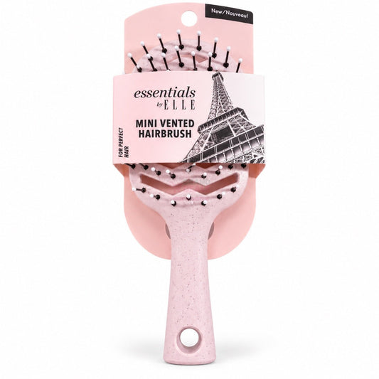essentials by ELLE pink mini vented hairbrush