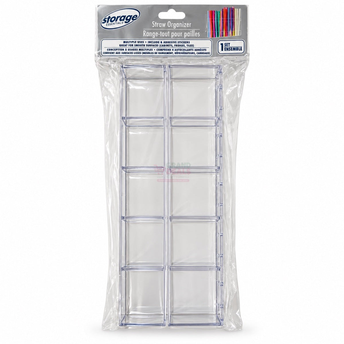 Storage Essentials Straw Organizer packaged front