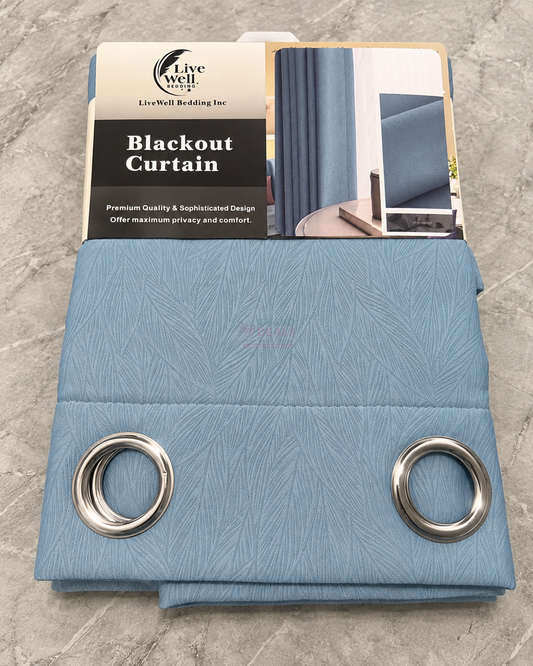 Live Well Blackout Curtain blue grey