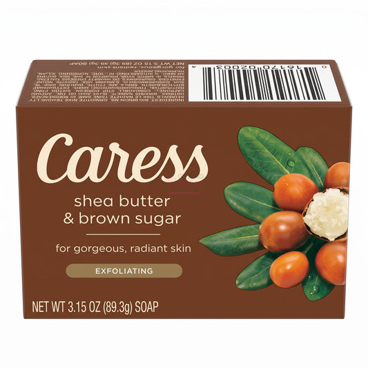 Caress Shea Butter & Brown Sugar Exfoliating Beauty Bar – 89.3 g / 3.15 oz