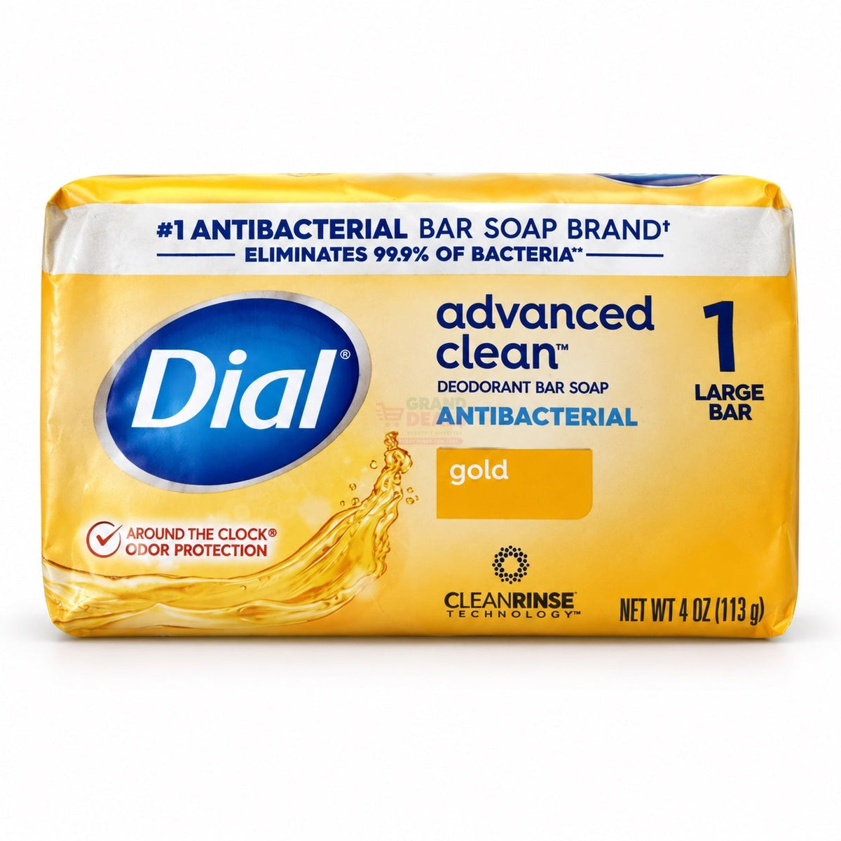 Dial Advanced Clean Antibacterial Deodorant Bar Soap – Gold – 4 oz / 113 g