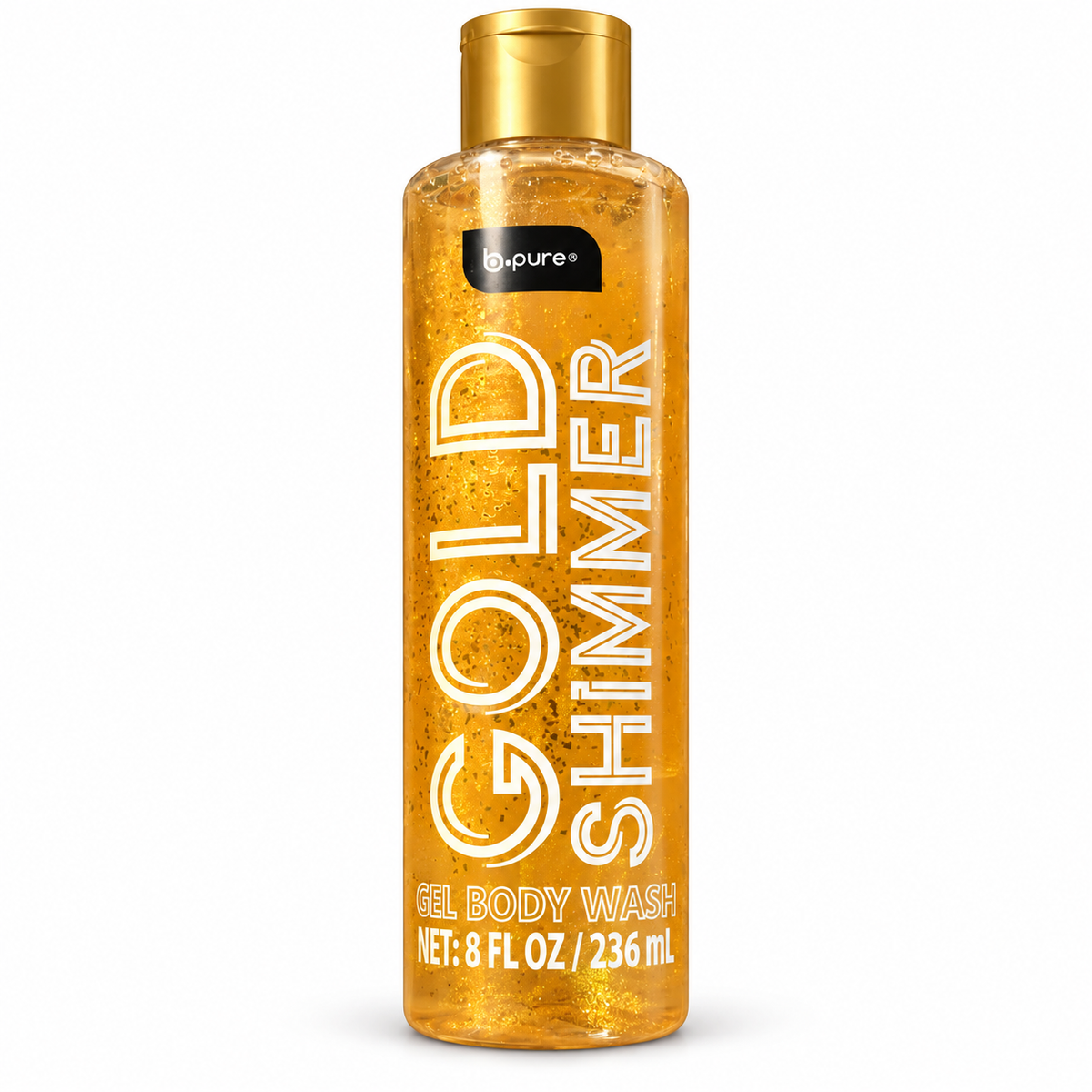 b.pure Gold Shimmer Gel Body Wash on a white background