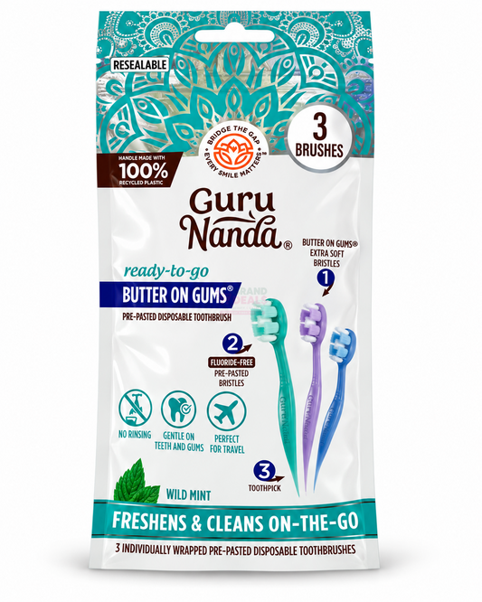 GuruNanda pre-pasted disposable toothbrushes