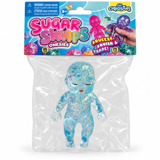 ORB Curiosities Sugar Swaps Onesies blue glitter squeeze toy