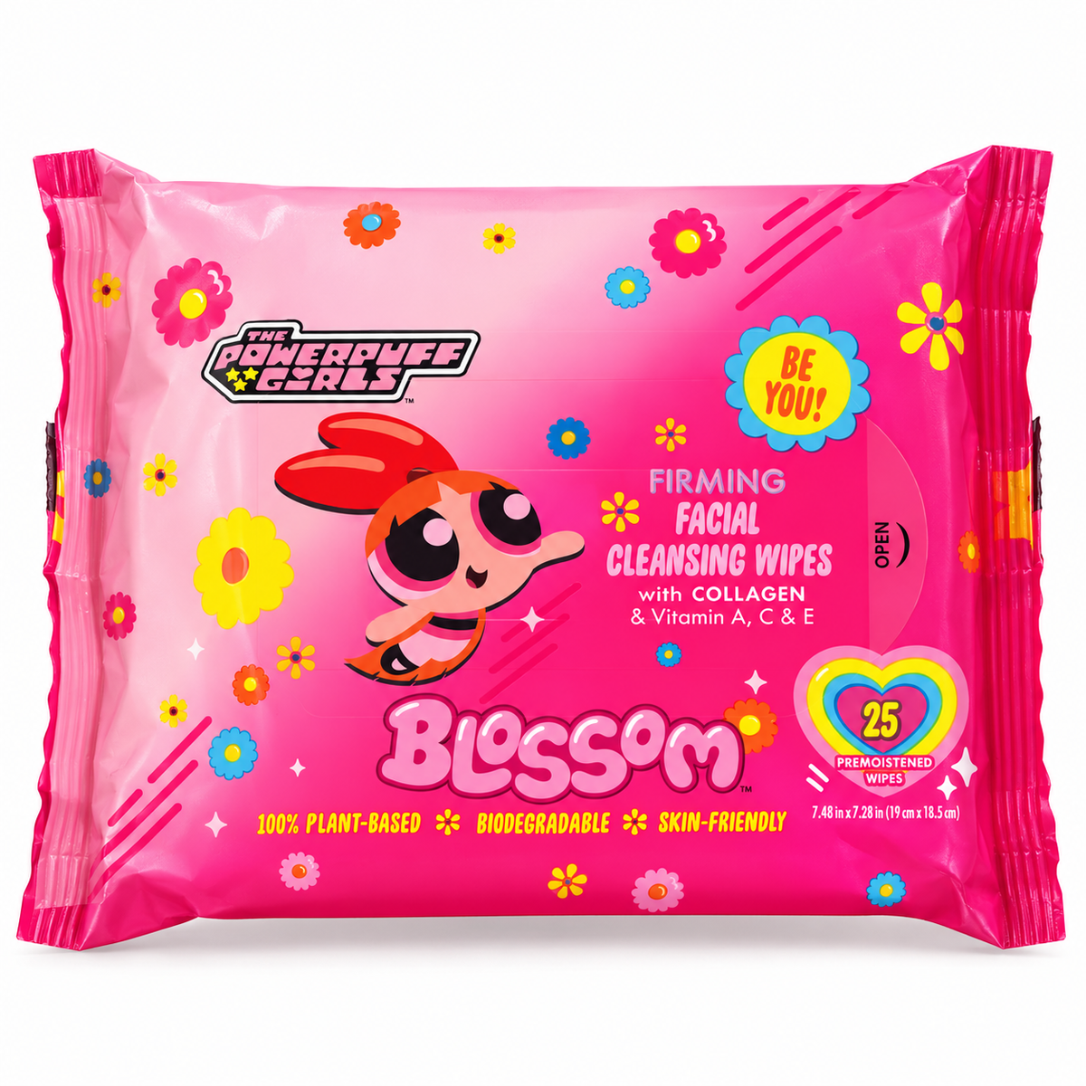 The Powerpuff Girls Blossom Firming Facial Cleansing Wipes 25 count